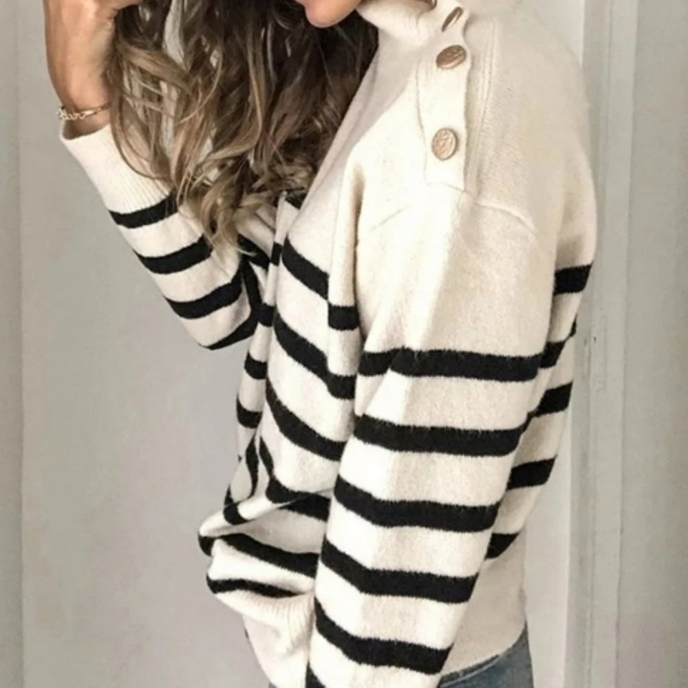 Mock Button Neck Sweater NWT - Picture 2 of 12